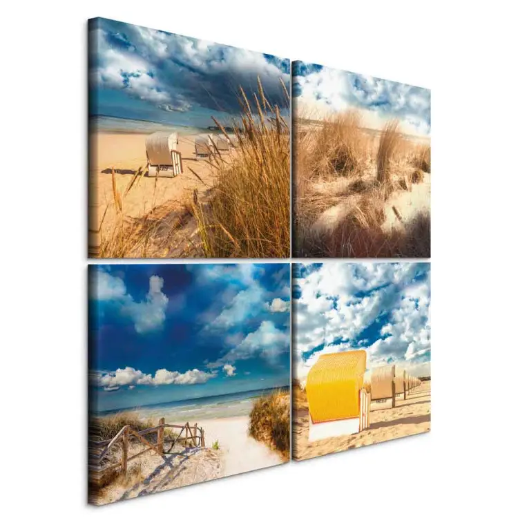 Sommerbilder (4-teilig) - Ferien am Mittelmeerstrand