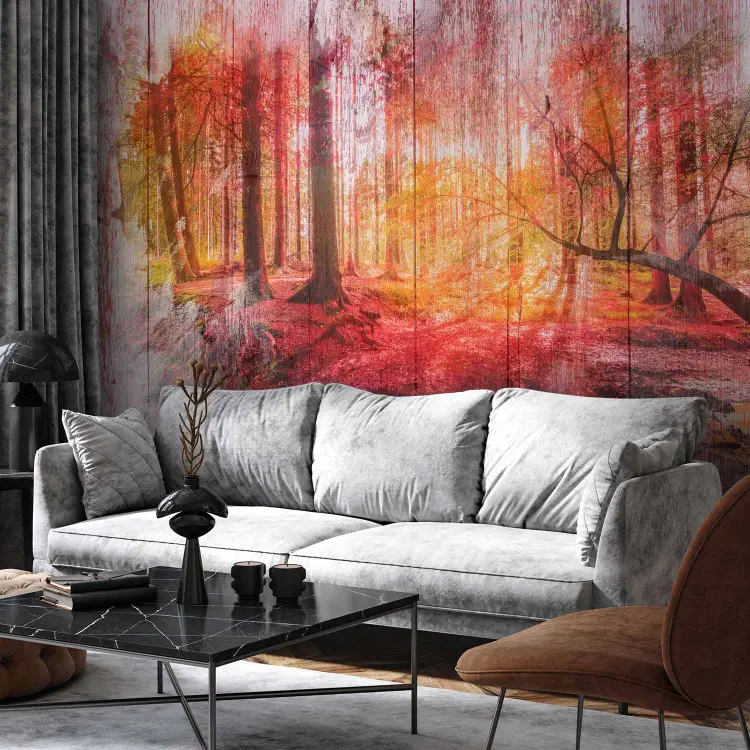 Herbstlicher Wald - Abstrakt mit Wald und Baum auf weißem Hintergrund