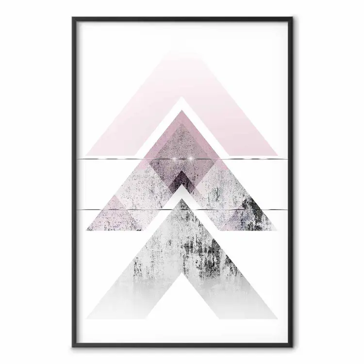 Beschleunigung - Geometrische Abstraktion in Rosa- und Weißtönen