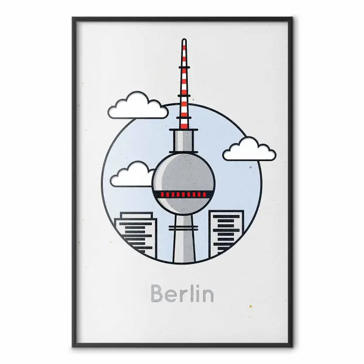 Berlin - Stadtbild zwischen den Wolken und englischer Schrift