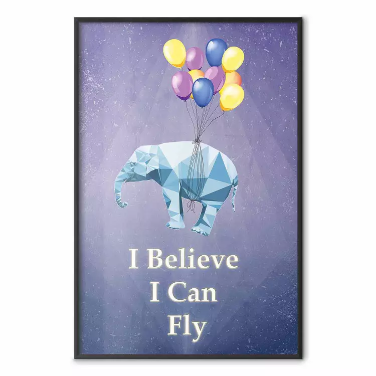 Fliegender Elefant - Komposition mit Tier und englischen Texten