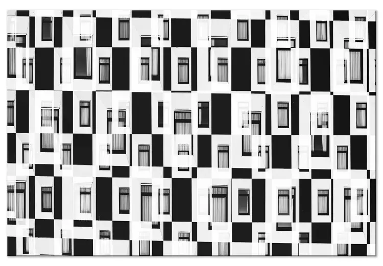 Fenster der Abstraktion (1-teilig) - Welt im Schwarz-Weiß-Rahmen