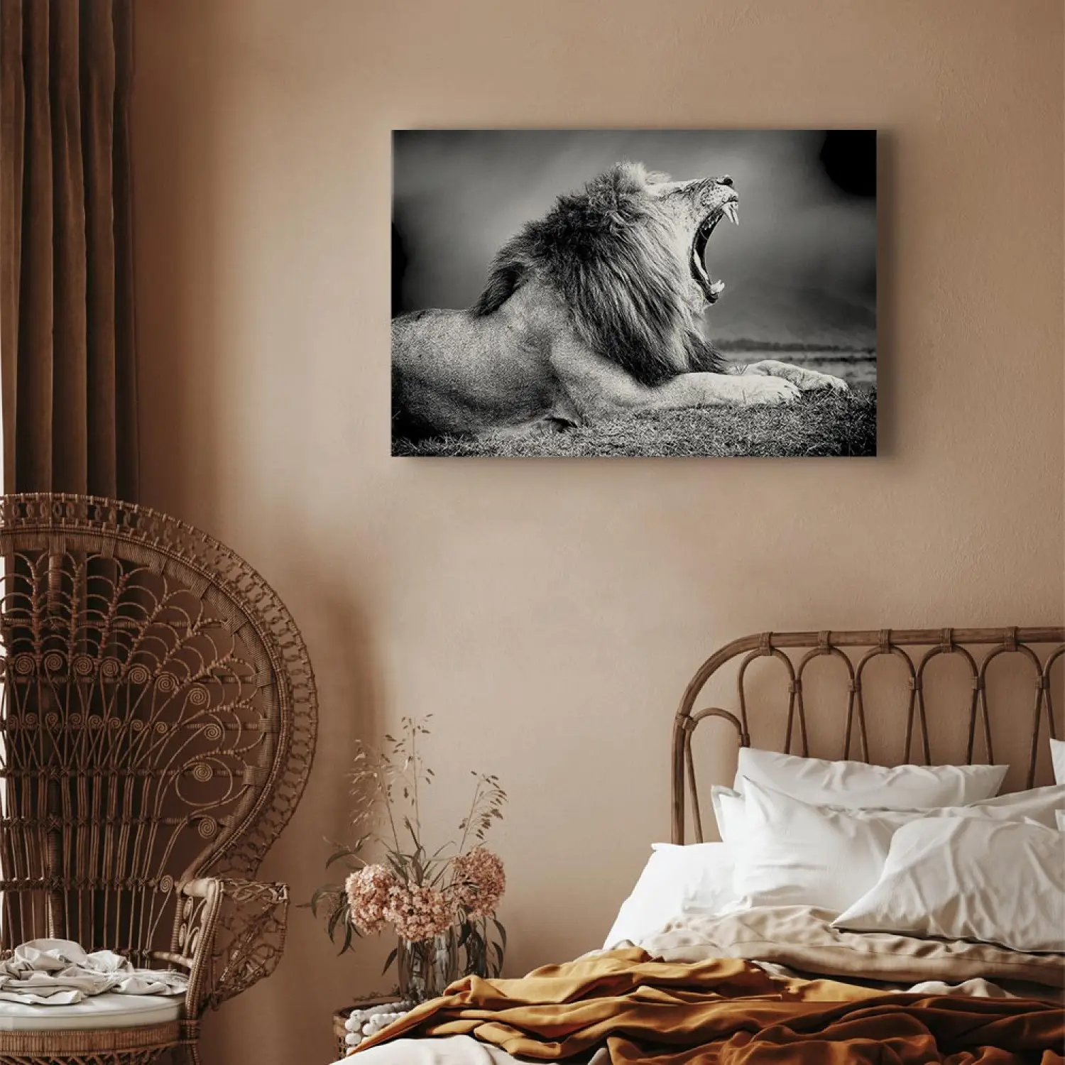 XXL Wandbild Leinwand 'Albino Löwe' - Tiermotiv, Mit Rahmen, Moderner Kunstdruck Für Wohnzimmer & Mehr