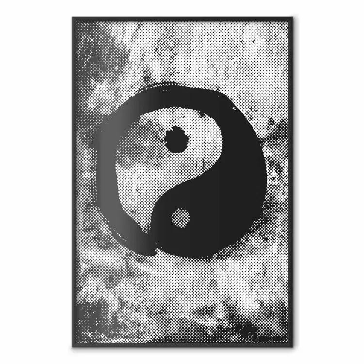 Yin und Yang - Schwarz-weiße Abstraktion mit chinesischem Symbol