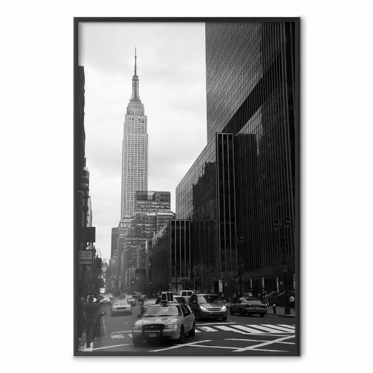 New York City Street - Schwarz-weißer Architekturausschnitt
