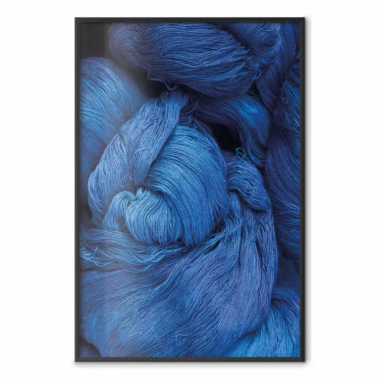Blaue Wolle - Winterliche Komposition mit dunkelblauer Wolle
