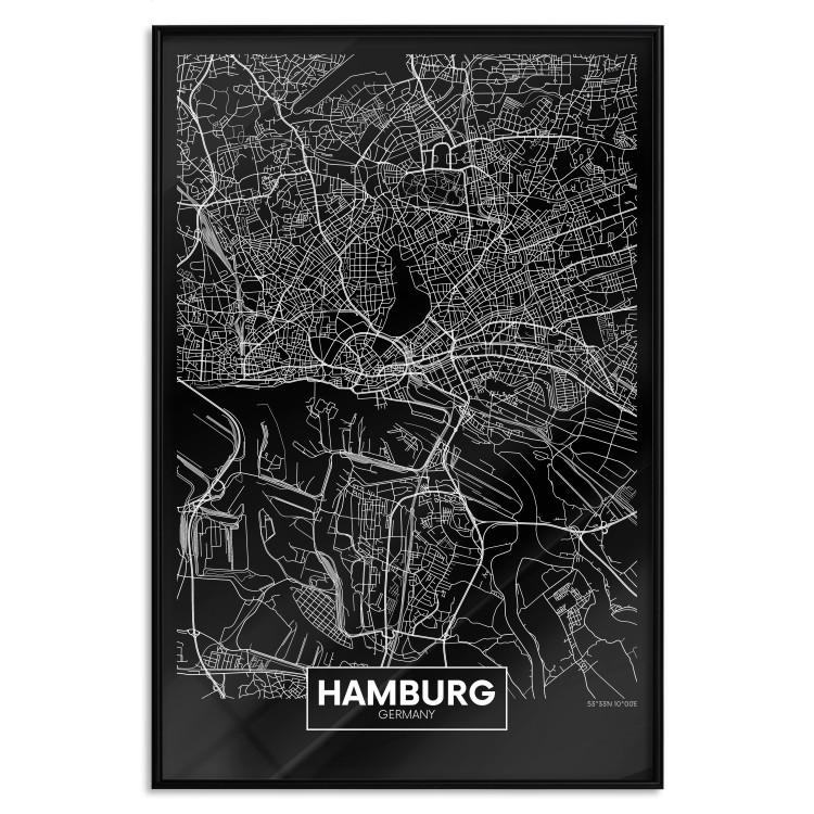 Poster Dark Map of Hamburg [Poster]