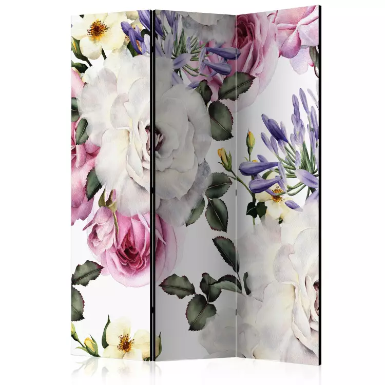 Blumige Lichtung - Bunte Blumenpflanzen auf hellem Grund