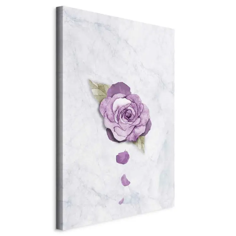 Aquarellrose - lila Pflanze auf hellem Marmorhintergrund