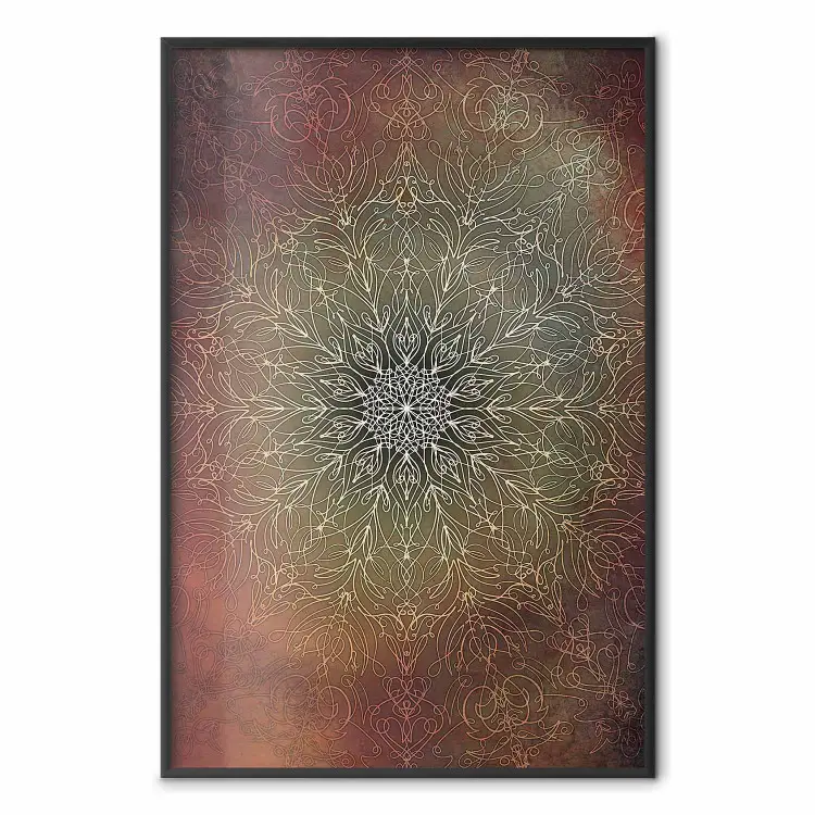 Orientales Rad - Mandala in Goldtönen im Zen-Stil