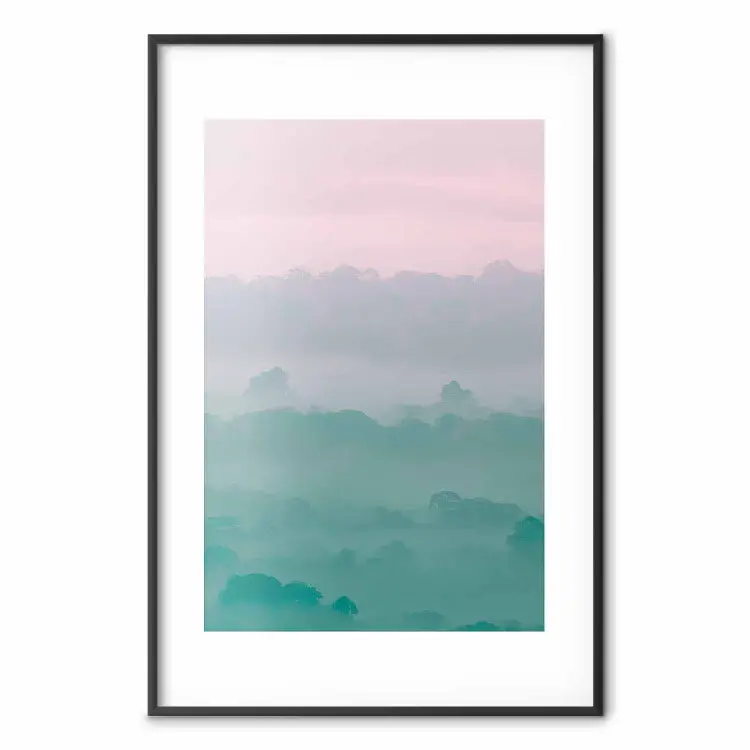 Neblige Dämmerung - Baumlandschaft in dichtem Nebel in Pastellfarben