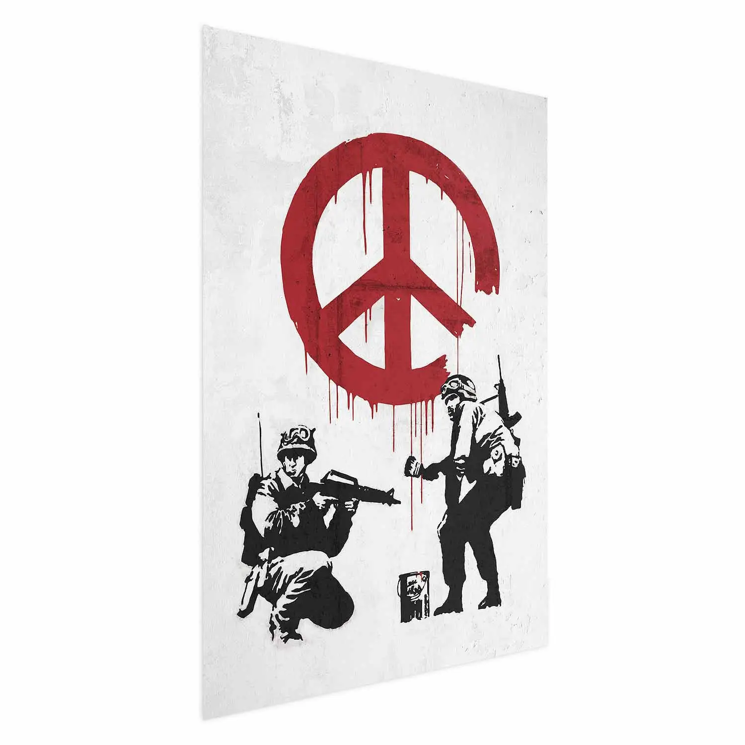 Wandposter Krieg und Frieden - Mural im Banksy-Stil, Soldaten 