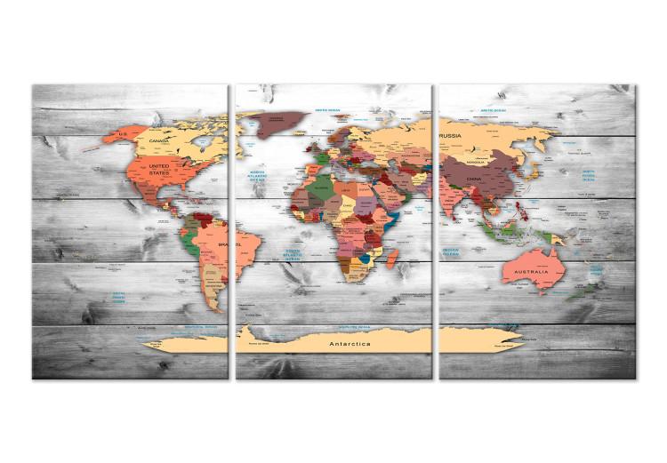 Leinwandbild World Map: New Directions (3 Parts)