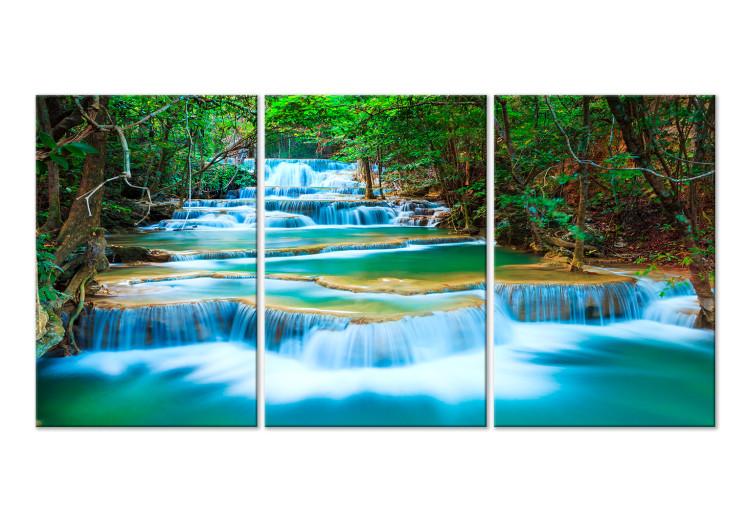 Leinwandbild Waterfall in Kanchanaburi (3 Parts)