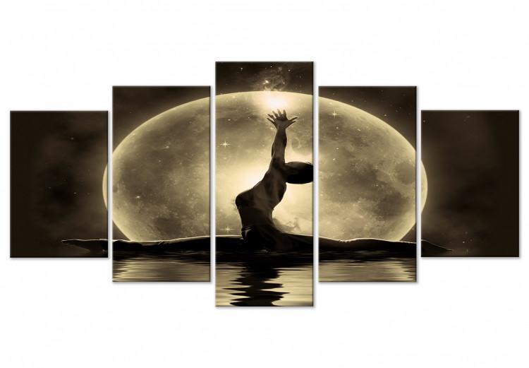 Leinwandbild Mondkraft - mystisches Motiv mit Balletttänzerin, Wasser und Mond