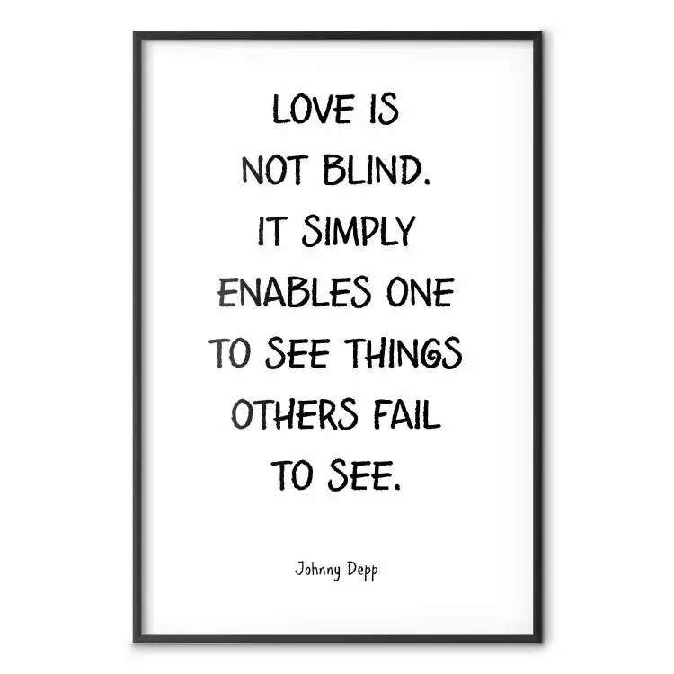 Liebe ist nicht blind - Schwarze englische Schriftzüge