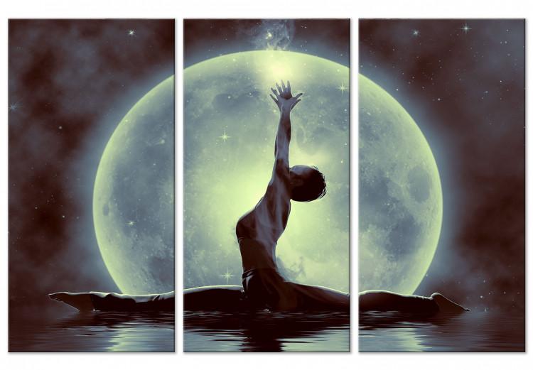Leinwandbild Mond-Tänzerin - mystisches Motiv mit Ballerina, Wasser und Mond