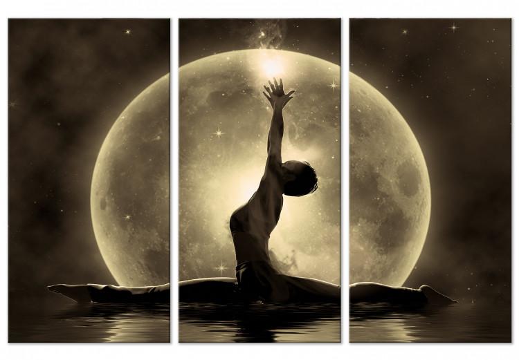 Leinwandbild Mondtanz - mystisches Motiv mit Ballerina, Wasser- und Mondhintergrund