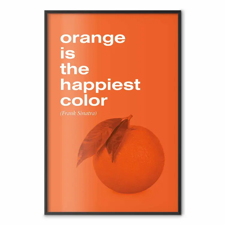 Die glücklichste Farbe - Zitat auf Orange
