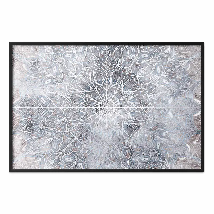 Vernebelte Mandala - Orientalische Mandala in Weiß im Zen-Stil