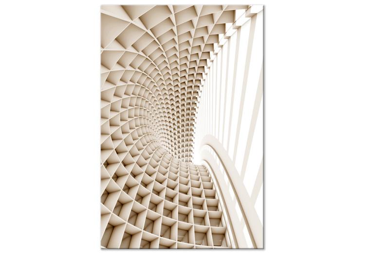 Leinwandbild 3D-Tunnel - abstraktes architektonisches Motiv in heller Färbung