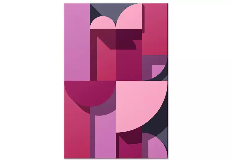Rosa- und fliederfarbene Figuren - geometrische Abstraktion