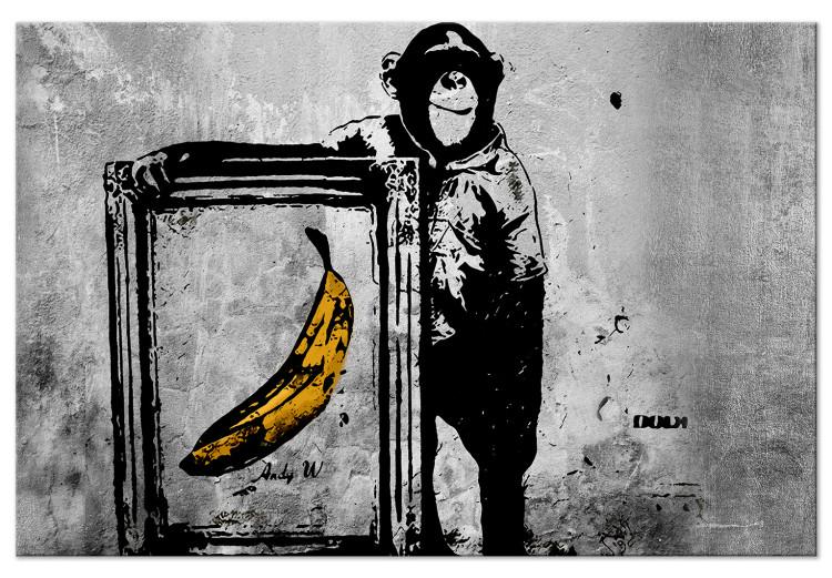 Wandbild XXL Banksy: Monkey with Frame [Large Format]