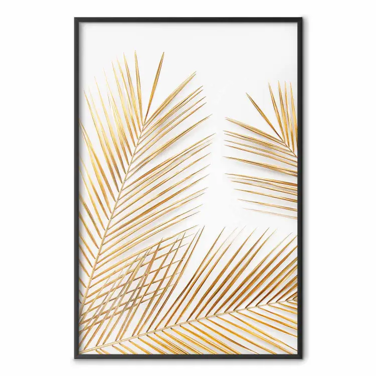 Goldene Palmen - Goldene Blätter auf Weiß