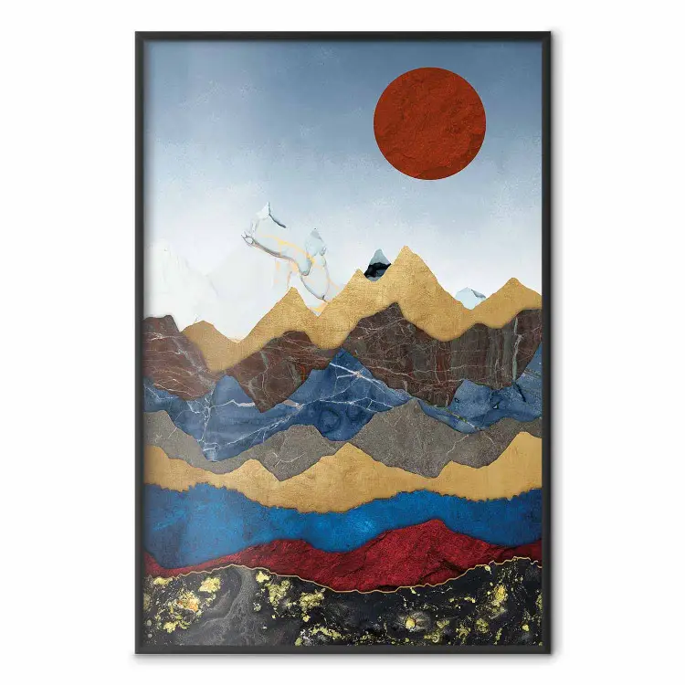 Herz Kolumbiens - Landschaft mit Bergen in abstrakter Komposition