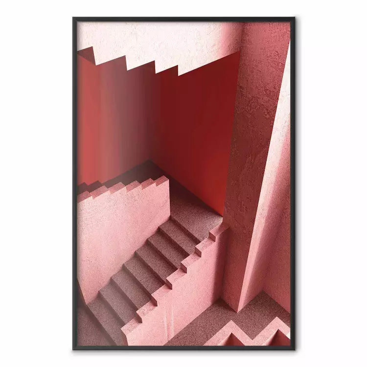Treppe ins Nirgendwo - Abstrakte rote Treppe
