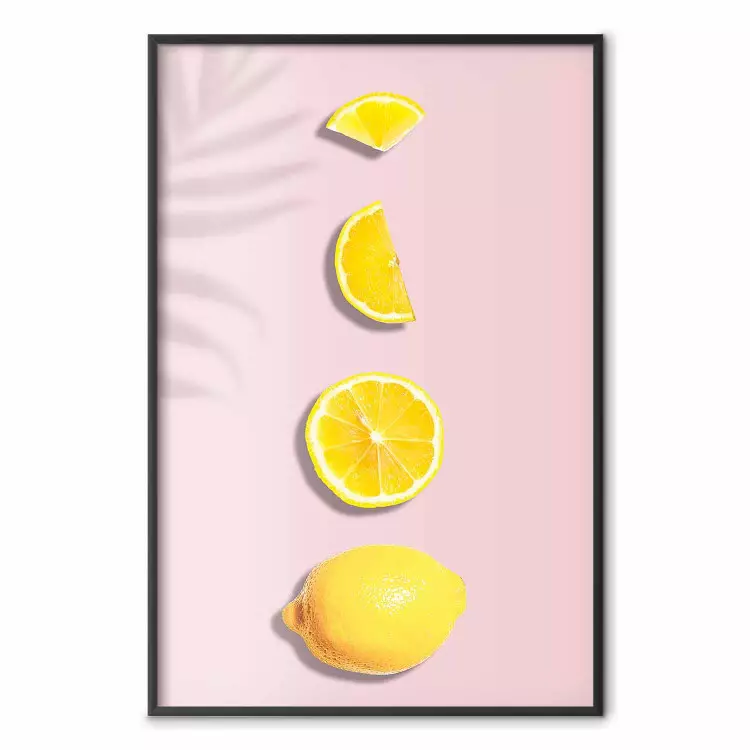 Ein Stück Exotik - Zitrone auf pastellfarbenem Hintergrund