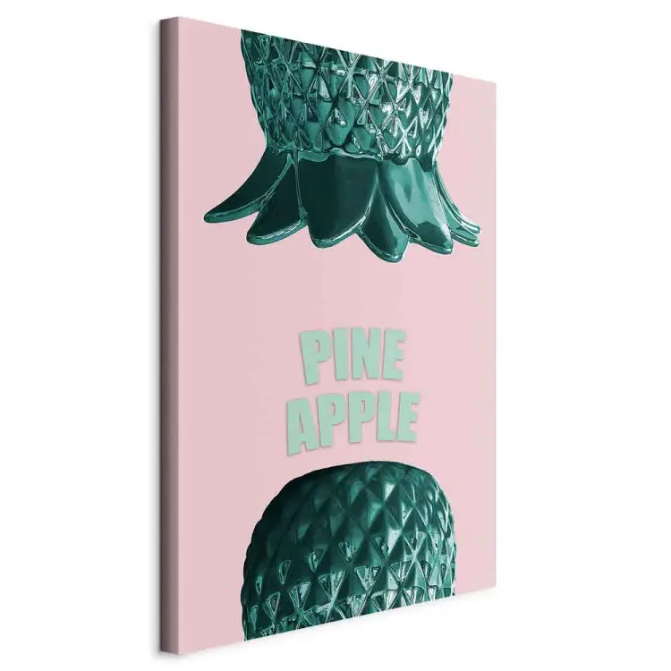 Invertierte Ananas – Stillleben in Form einer grünen Ananas mit einer Inschrift auf Englisch, ideal für ein Zimmer oder eine Küche