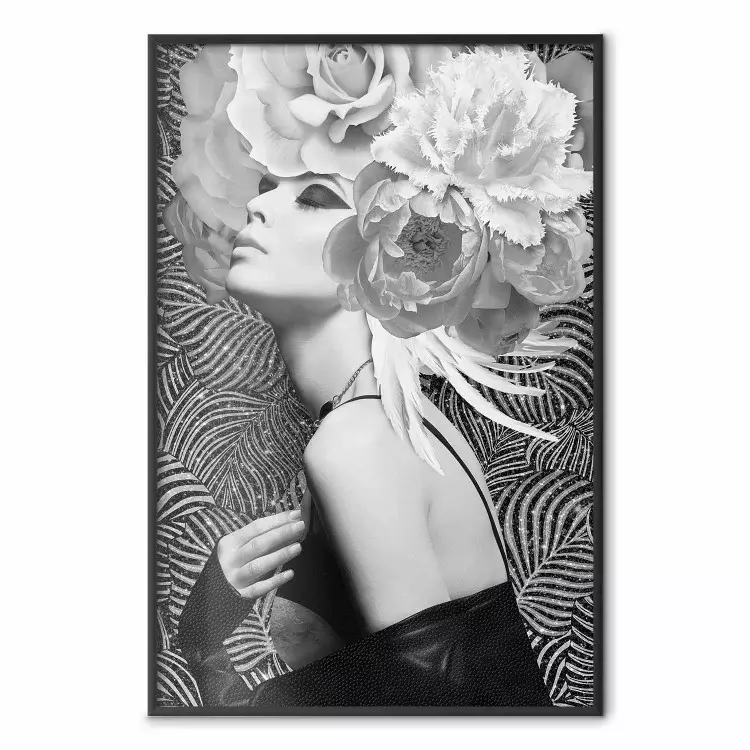 Silberne Prinzessin - Frau mit Blumen