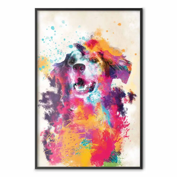 Aquarellhund - Einzigartige farbenfrohe Abstraktion mit Haustier