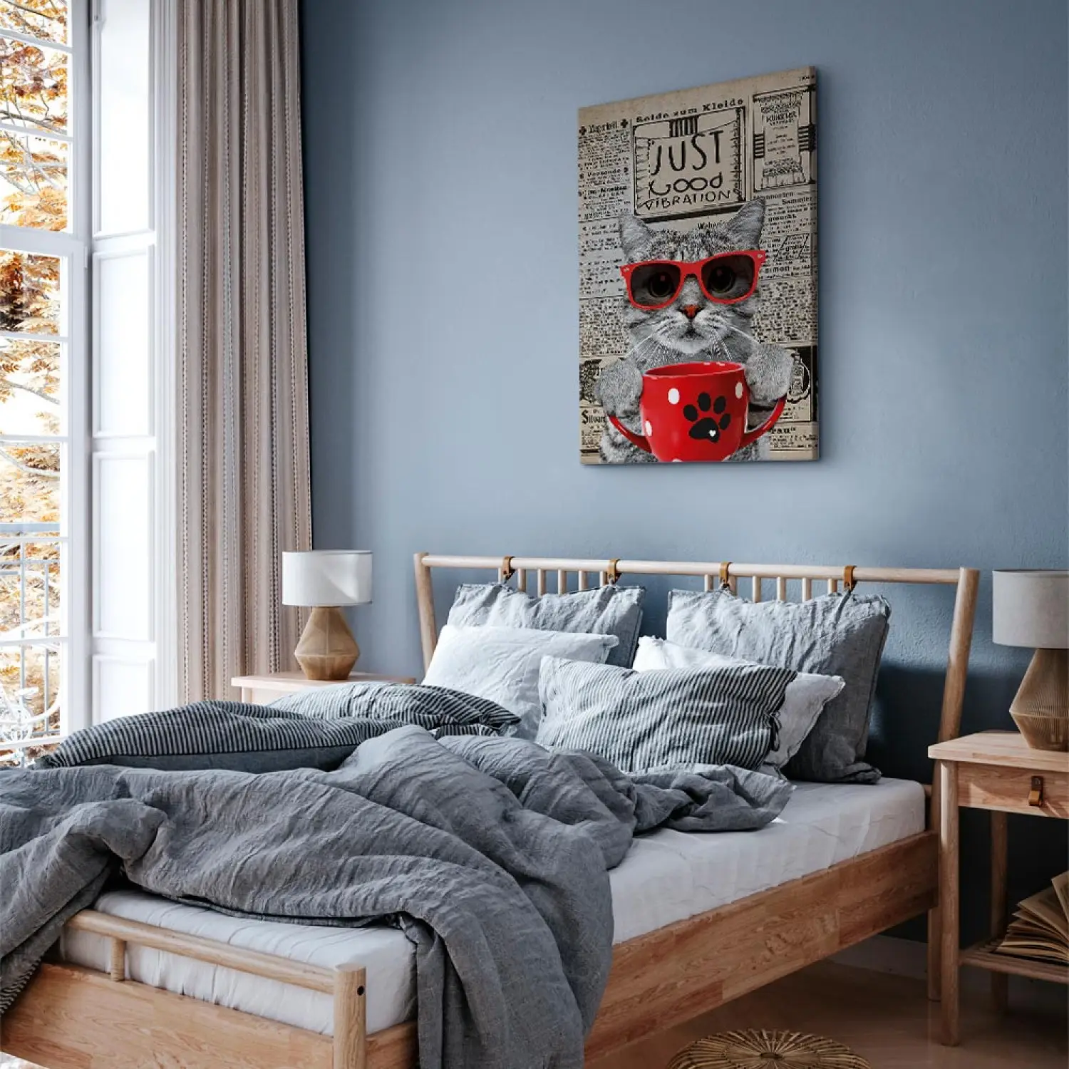 Leinwandbilder Katze mit Kaffee Hochformat - Abstraktes Tier mit Brille - Abstrakt - bimago Leinwandbilder Katze mit Kaffee Hochformat - Abstraktes Tier mit Brille - Abstrakt - bimago