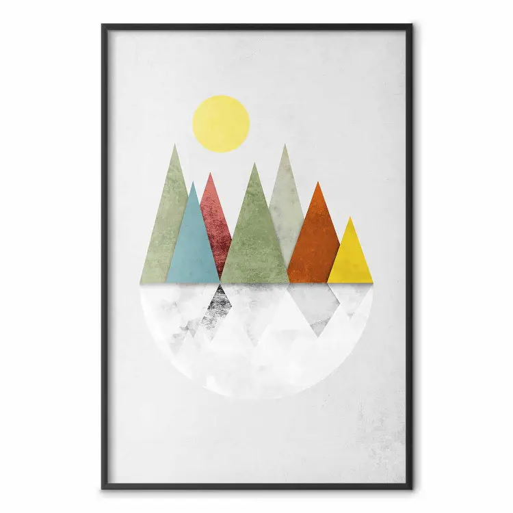 Auf dem Kreis - Geometrische Abstraktion mit Berggipfeln und Kreis