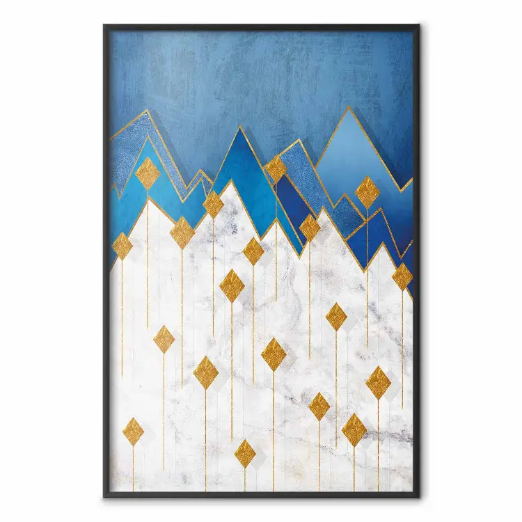 Schneelandschaft - Geometrische Abstraktion mit Bergen