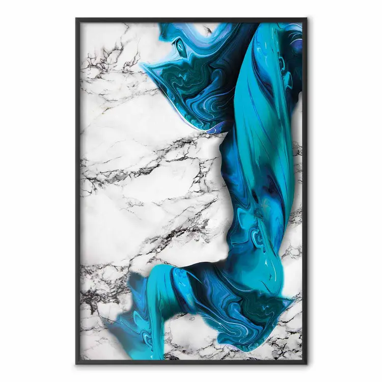 Starke Anziehungskraft - Blaues Muster auf Marmor