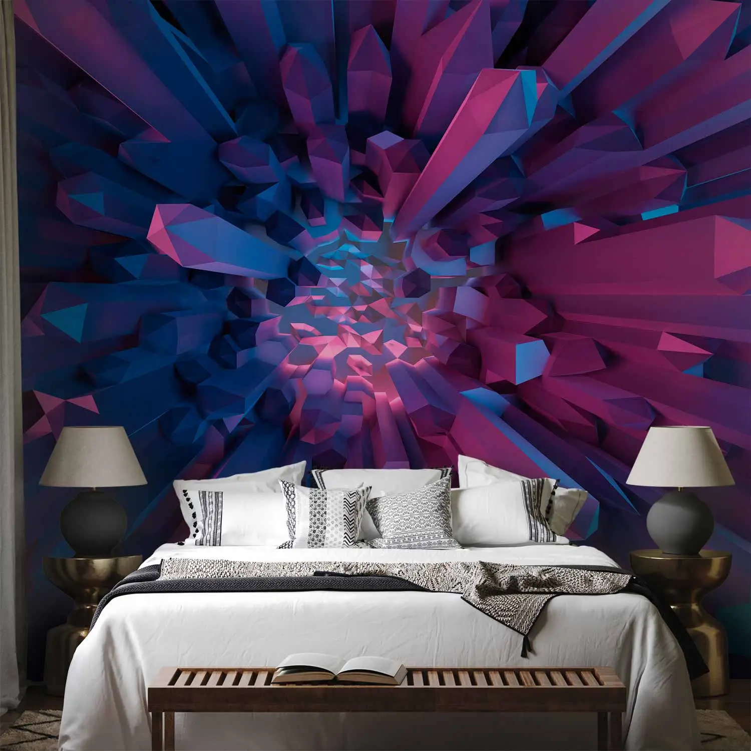 FOTOTAPETE ABSTRAKT DIAMANT Tapete Vlies Gometrisch Glanz 3D EFFEKT + KLEISTER EUR 49,99