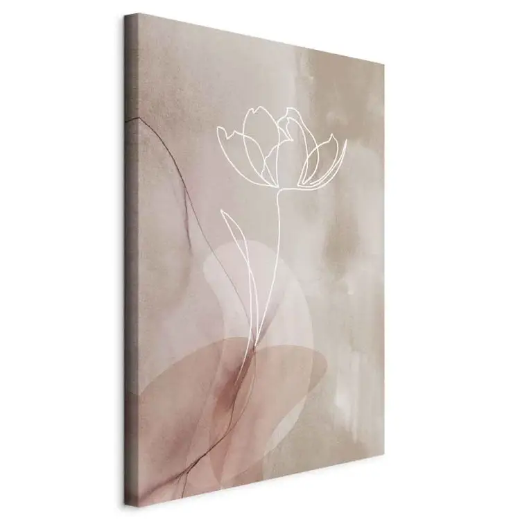 Entfaltete Spur Hochformat - Linienkunst im Blumenmotiv