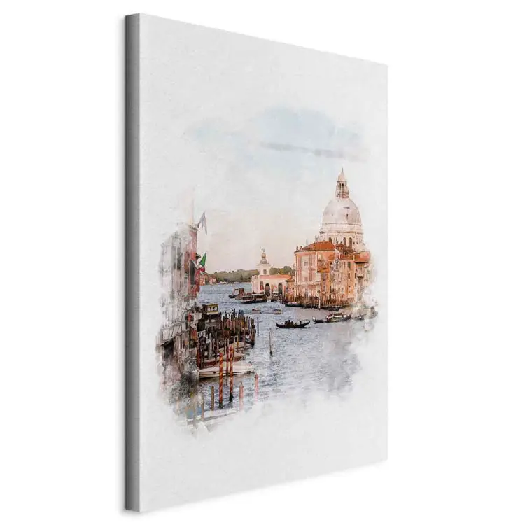 Aquarell-Venedig Hochformat - Gemalte Stadtlandschaft