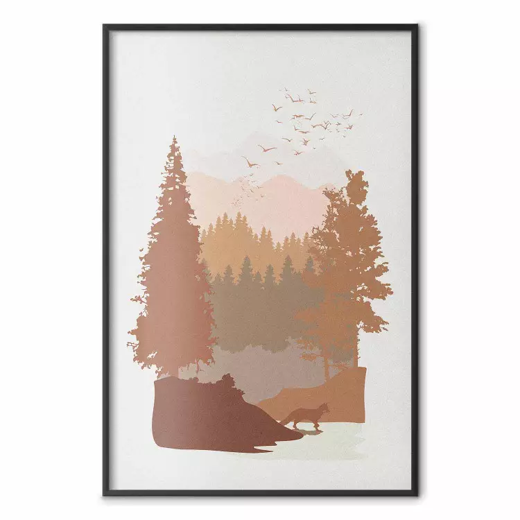 Herbst in den Bergen - Herbstlandschaft auf Grau