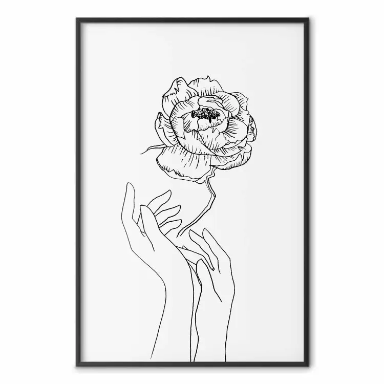 Zarter Blüte - Blumen und Hände auf Weiß
