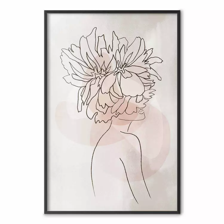 Sophies Blumen - Linienzeichnung einer Frau mit Blumen