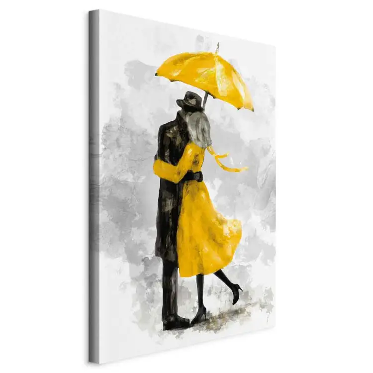 Unter einem gelben Regenschirm vertikal