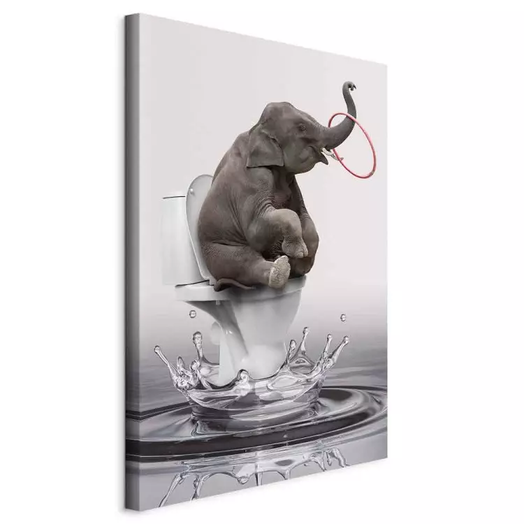 Surfen (1-teilig) Hochformat - Elefant auf Surfbrett im Wasser
