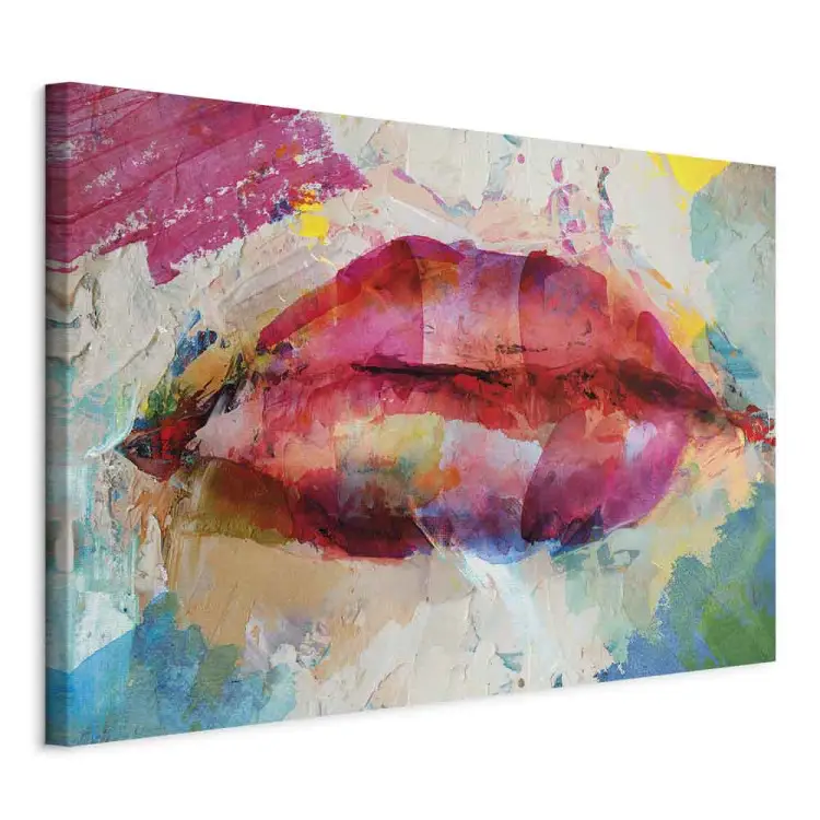 Künstlerische Lippen Breitformat - Bunte Lippenabstraktion