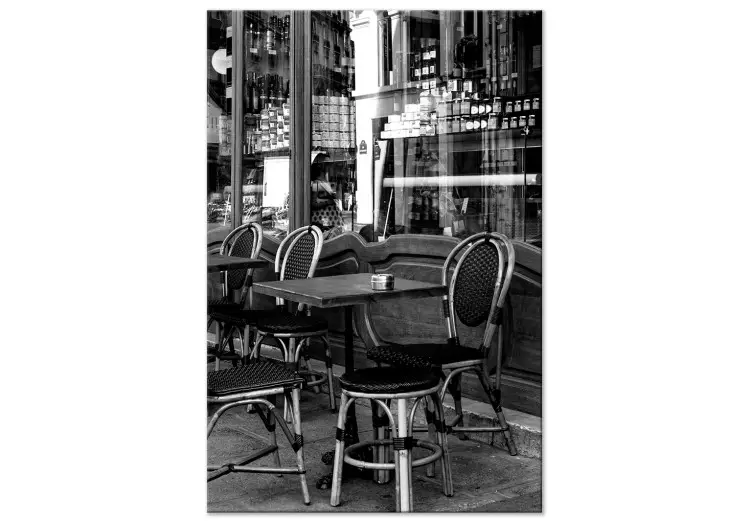 Café in Paris - Schwarzweiß-Foto der französischen Hauptstadt