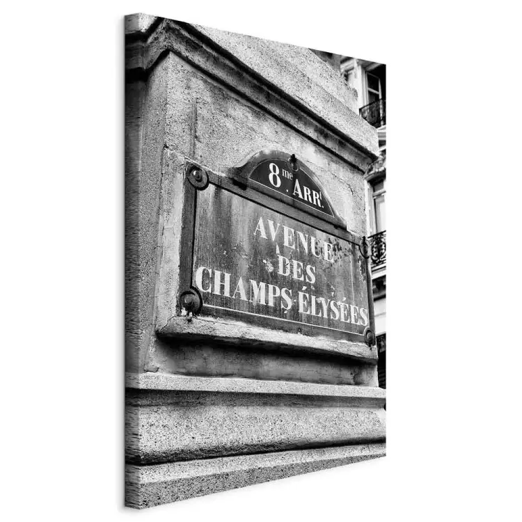 Champs-Elysees - Schwarz-Weiß-Grafik der berühmten Straße von Paris