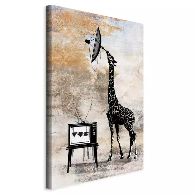 Fernseh-Giraffe (1-teilig) Hochformat - Fantasievolles lustiges Tier